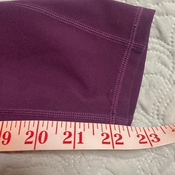 Fabletics Size Small Oasis PureLuxe High-Waisted Crop Leggings Burgundy Pockets - Picture 5 of 6
